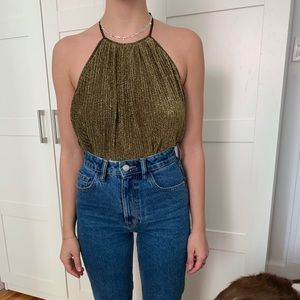Glitter gold Zara top